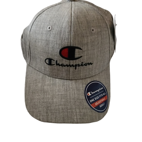 Champion Adult Teen Baseball Logo Cap Hat Classic Heather Gray College Student - Picture 1 of 3